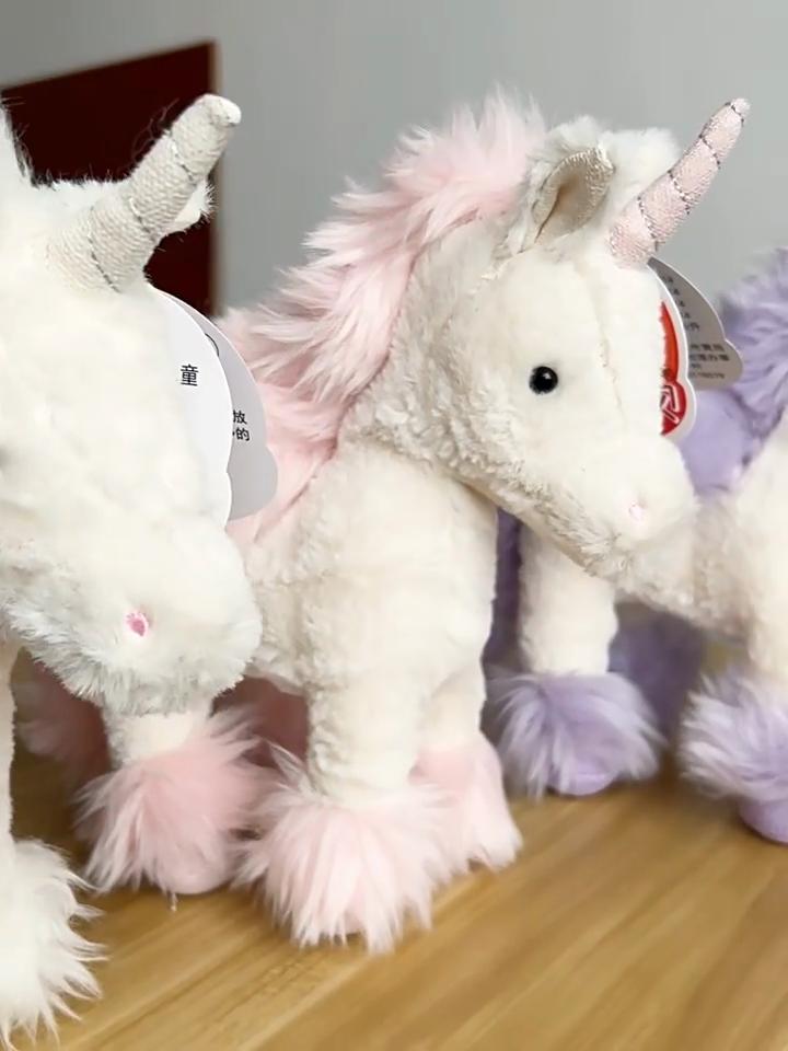 Peluche Unicorno con Imbottitura in Cotone per Regalo e Collezione