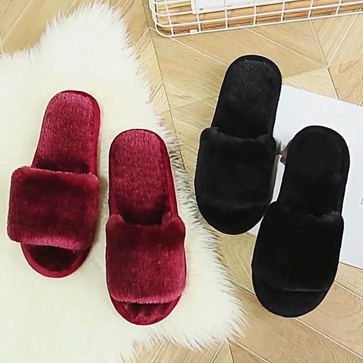 Ladies, warm shoes, soft, indoor slippers, plush cotton slippers