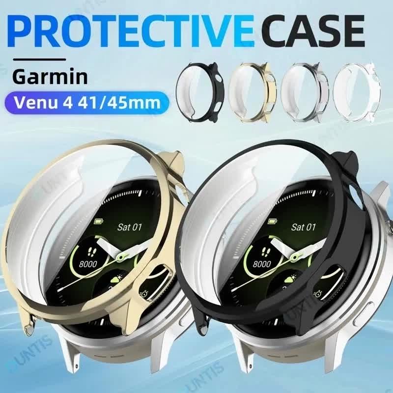 Case for Garmin Venu 4 41MM 45MM Soft TPU Face Screen Protector Cover All-Around Protective Bumper for Venu4 Accessories