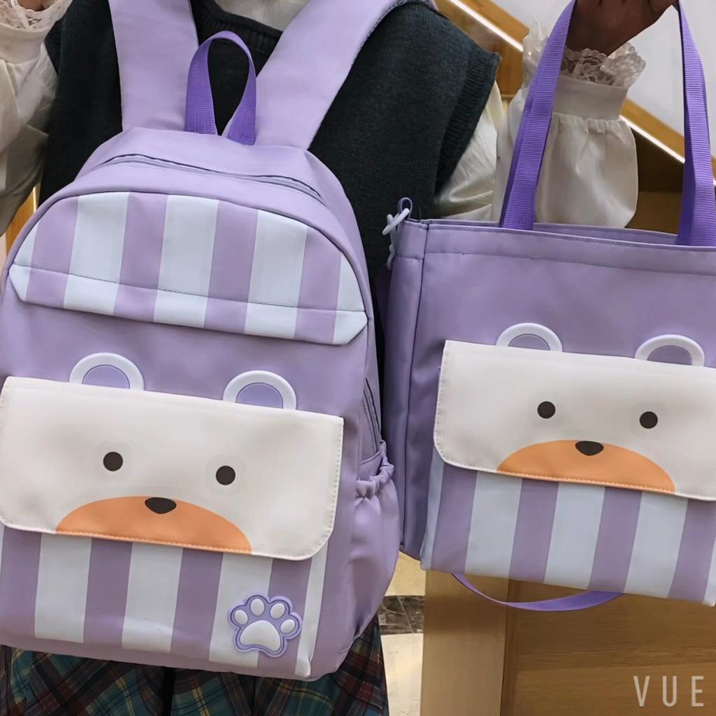 Three-Piece Backpack Set Large Capacity Children's School Bag Girls Boys Nylon Backpack for Primary and Secondary School
