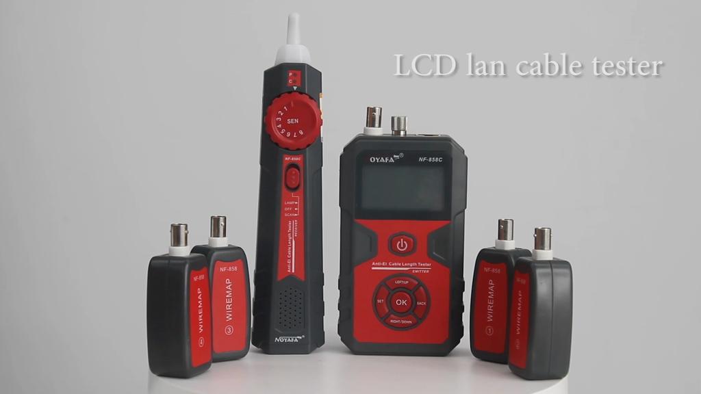NOYAFA NF-858C Cable Tester Trace Line Locator LCD POE BNC Finder Port Blinking Red Light Test Measure Length Cable Tracker Network tools