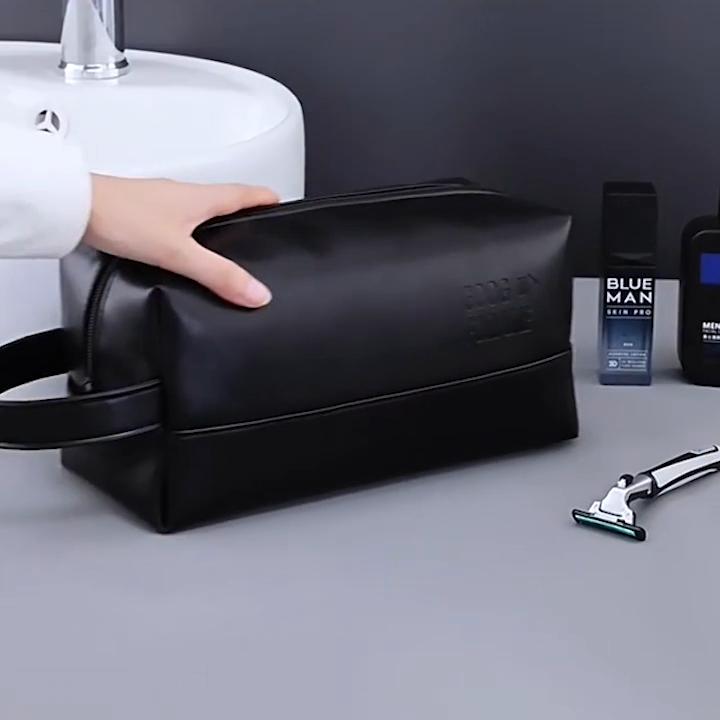 Portable Men's Travel Washing Bag Zipper Pouch Multi-Functional Toiletry Storage Bag with Handle