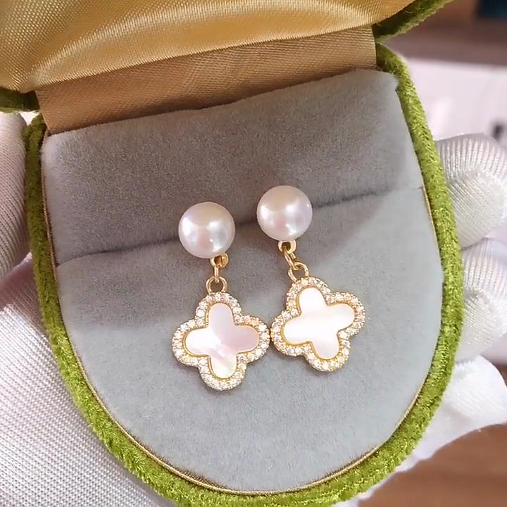 Fashion Four-leaf Clover Earrings for Women Exquisite Luxury Earrings