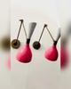 Mid Century Italian Brass Wall Sconce: Pink & White Diabolo Lamp