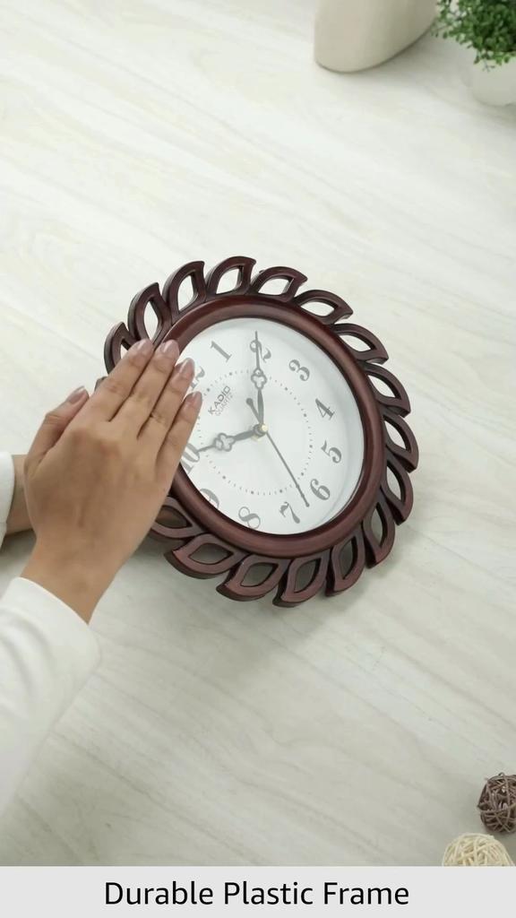 Analog 24.5 cm X 24.5 cm Wall Clock (Brown, with Glass, Standard)