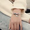 WOSTU 925 Sterling Silver Purple Bright Flowers Charms for Making Bracelet or Bangle DIY Jewelry