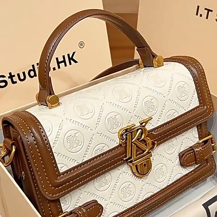 Simple Genuine Leather Handheld Women's Bag Small Square Bag 2023 New Trend Versatile Fashion Niche One-shoulder Crossbody Bag Summer