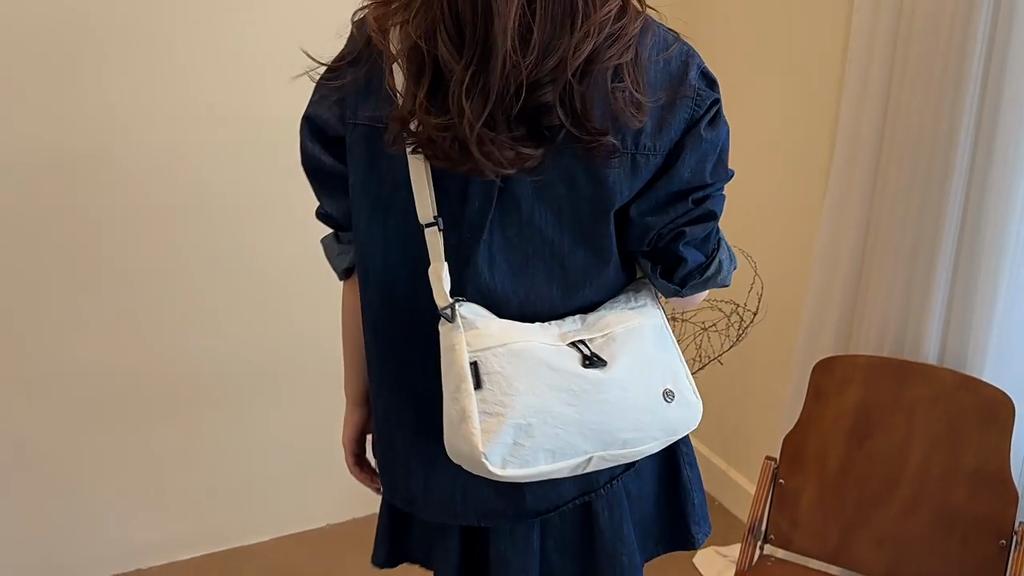 Nylon Small Square Bag Waterproof Canvas Casual Shoulder Phone Purse For Daily Use