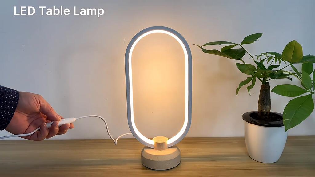 Creative Hollow Oval Reading Desk Lamps Solid Wood LED Bedroom Bedside Night Lamp Decoration Living Room Study Table Light