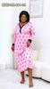 spring autumn Plus Size XL-5XL pink graphic printed long Sleeve Women Nightgown Sexy V Neck oversized Sleepwear Female Nightwear Homwear Clothing