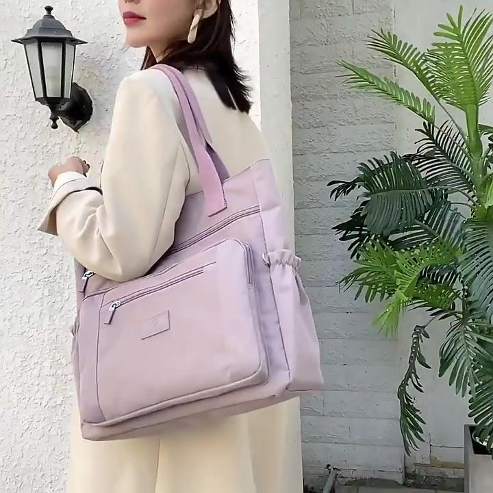 Vodotěsná nylonová taška přes rameno Dámská Velkokapacitní Tote Bag Módní taška s rukojetí Nákupní taška Cestovní kabelka a kabelka