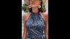 LIGHT DOT Women's Summer Dress Dot Print Halter Neck Tie Waist Casual Zipper Back Sundress Vacation Beach