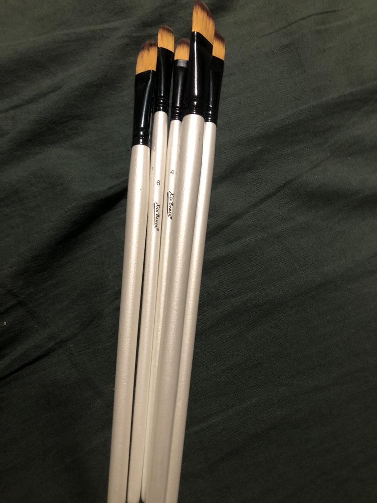 Transon Set 20 Pennelli Per Pittura Acrilica E Acquerello – Taklon Sintetico, Bianco E Rosa, Per Artisti E Hobby (Liner, Piatto, Rotondo)