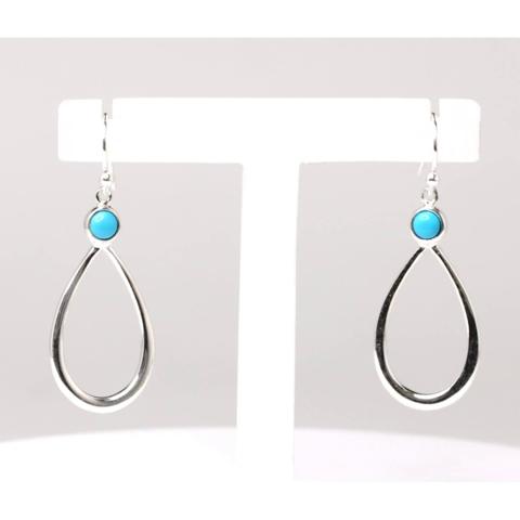 LeCalla S925  Sterling Silver Jewelry Drop Dangle Birthstone Earrings for Teens and Women (4 MM Turquoise Round Cut)