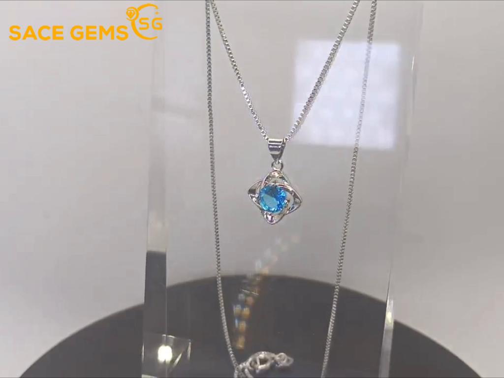 Sace Gems Kvinner halskjede anheng kobberlegering sirkon motegave