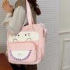 Cartoon Cat Crossbody Bag College Style Large Capacity Shoulder Tote Bag Student Class Book Bag