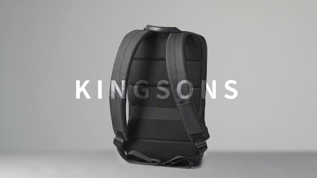 Men Backpack Kingsons 15.6 Inch Laptop Backpack Business Travel W/ USB Charging Port Dark Gray