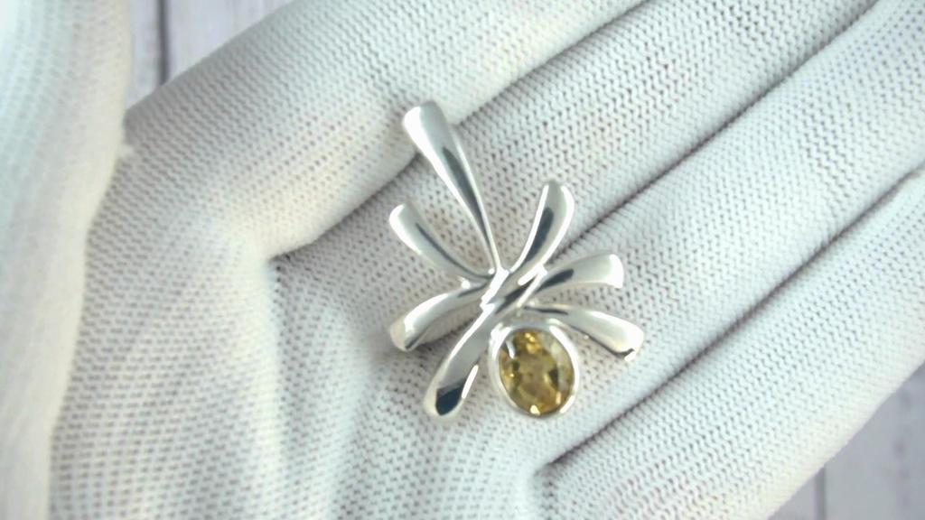 Unique  designer Citrine pendant for her 925 sterling silver gemstone jewelry