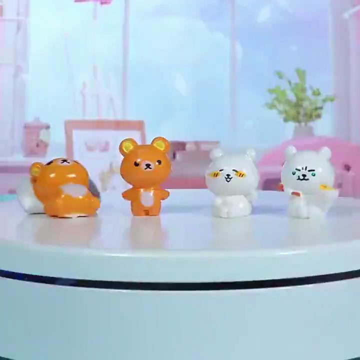6Pcs Cartoon Bear Animal Miniatures Resin Animal Ornaments Fairy Garden Decoration Micro Landscape