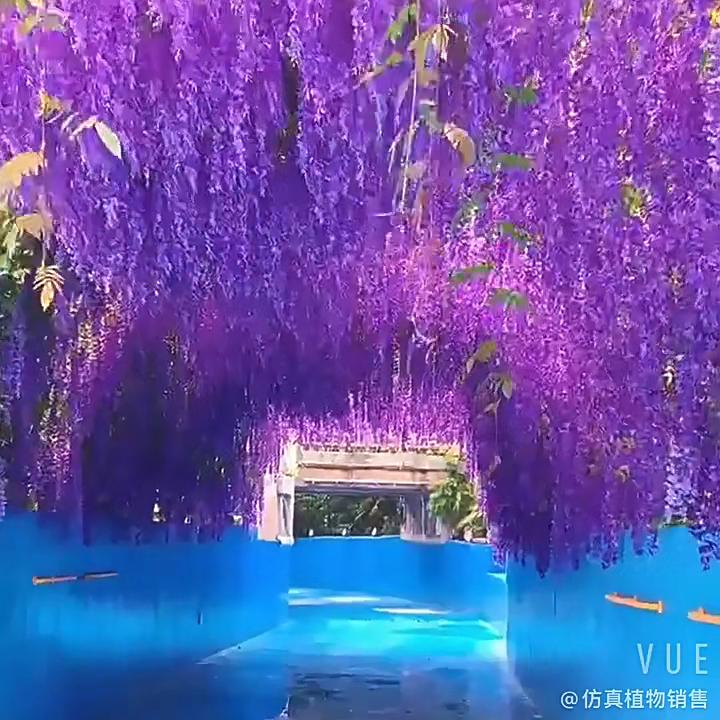 Wisteria Hanging Flowers Artificial Fake Decorative Vine Garland for Bedroom Wall Decor Lush Greenery Fake Flower Vines 3.6 Ft