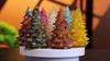 Figurine de Table pour Noël Figurine d'Arbre de Noël en Résine, Ornement de Bureau en Cristal, Cadeau Créatif Miniature Décoration de Fête pour Maison Bureau,