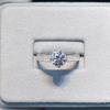 Vinregem Classic 100% 925 Sterling Silver Round Cut 7MM 1.25CT 3EX VVS1 D Color Real Moissanite Diamonds Ring 2Pcs Wedding Engagement Jewelry