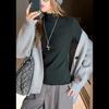 Herbst Winter Halboher Kragen Pilzrand Slim-fit Unterhemd für Damen zum Tragen mit einfachen einfarbigen Kleidungsstücken T-Shirts