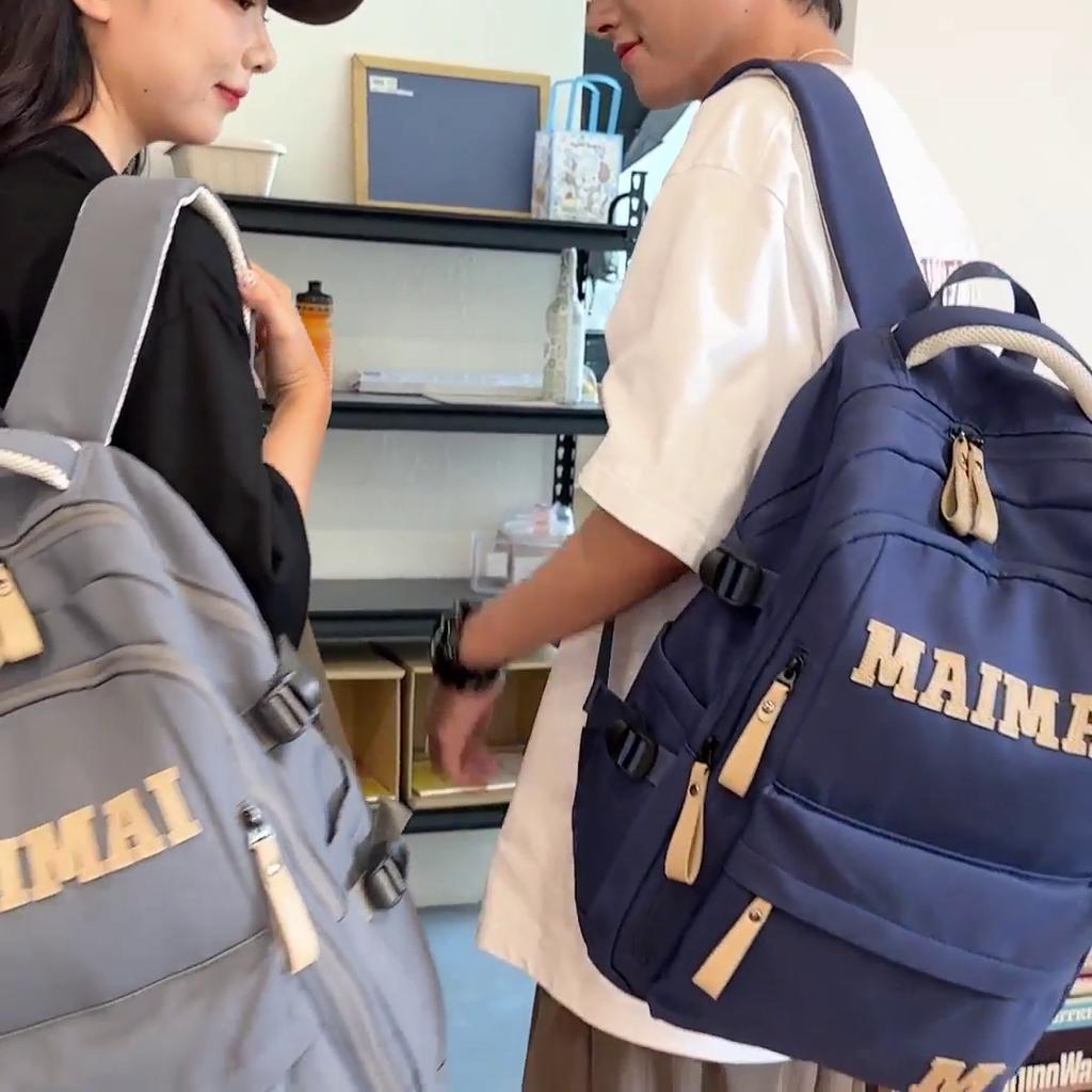 Student Schoolbag Men's Large Capacity Campus Backpack Women Letter Backpack