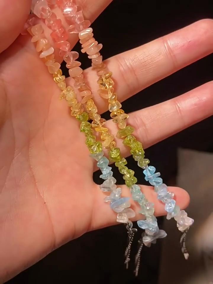 Natural Stone Citrine Aquamarine Moonstone Crushed Loose Beads Diy Accessories Materials Bracelet Necklace Beads