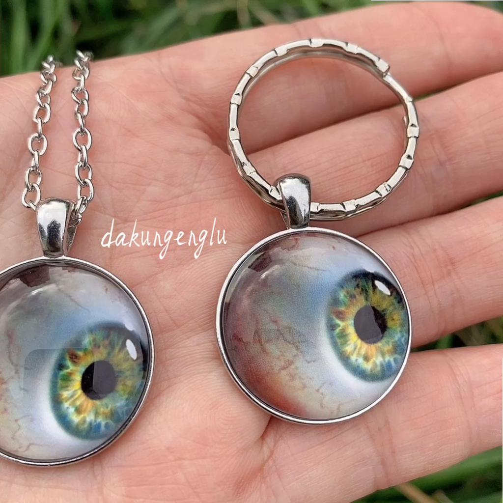 Frumos Evil Eye Breloc de sticlă rotund religios Breloc cu pandantiv Genă mare rău Femei Bărbați Bijuterii Cadou