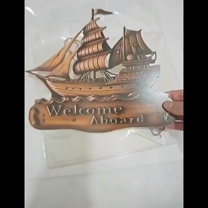 2D Plan, 1 2D Plan, A Cute Villa Wooden Multifunctional Home Keychain with Four Metal Hooks - Wall Decoration, Porch Decoration, Room Decoration