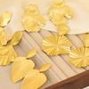 Advanced Metal Textured Leaf  Pendant Big Earrings Women's Exaggerated Fashion Party Jewelry Gold Color Geometry Drop Earring