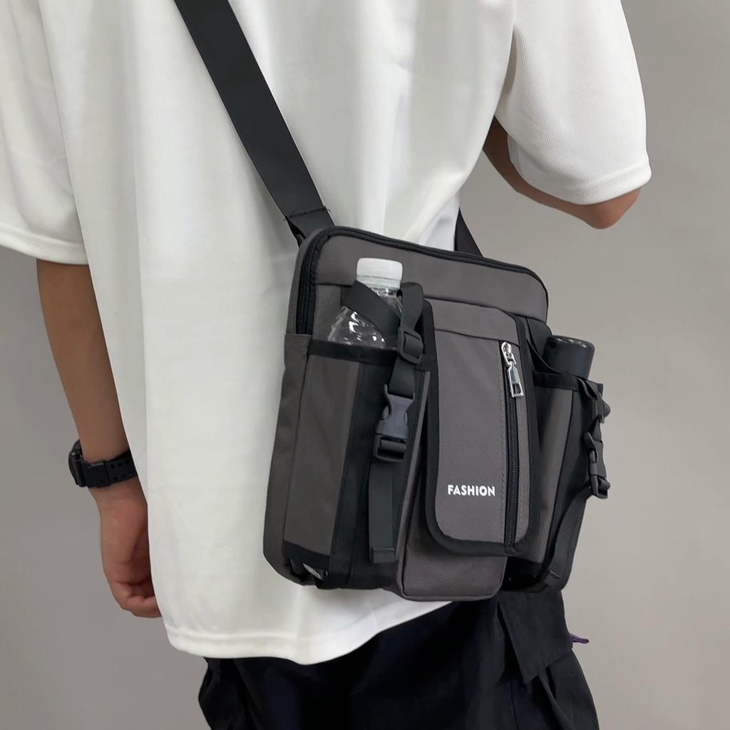 Multifunctional Men's Crossbody Shoulder Bag Travel Sports Belt Kettle Umbrella Bag Bag