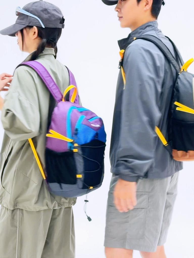 Compact Outdoor Backpack with Mesh Front Pocket and Multiple Storage Compartments for Hiking and Travel