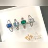 Umcho 925 Real Sterling Silver Jewelry Rectangular Rings For Women Birthday Gift