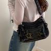 Borsa Piccola Quadrata in Denim con Stelle Leggera Borsa a Spalla Crossbody da Donna