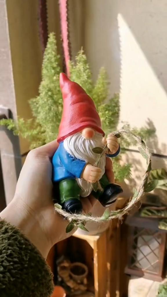 Roztomilý živicový škriatok prívesok na zavesenie na šálku, kvetináč a dekoráciu do domácnosti, Dekorácia krajiny kvetináča, Vonkajšia záhradná dekorácia
