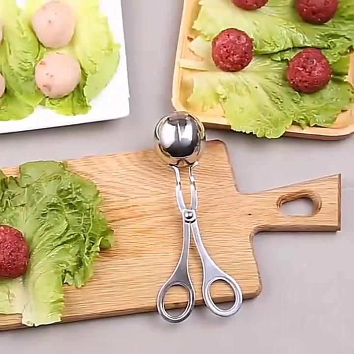 Nástroj na výrobu masových kuliček Nerezová ocel Klip Kulatý Tvarovač rýžových kuliček Lžíce Forma na výrobu masových kuliček Nepřilnavá Plněná Kuchyňská pomůcka.