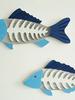 Holzfischgräten Wanddeko Strandholz Fisch Wandskulptur Vintage Mediterraner Stil Fisch Hängende Wandkunst für Zuhause Seehaus Schlafzimmer Dekor