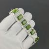 Faceted Peridot Bracelet 925 Sterling Silver Jewelry Adjustable Chain Bracelet Cushion Shape Gemstone Handmade Jewelry Gift For Her
