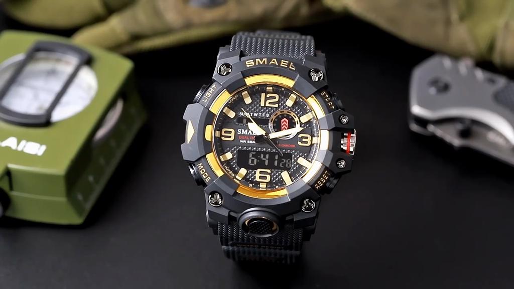SMAEL Tactical Men's Multi-function Watch Glow-in-the-dark Waterproof Outdoor Digital Electronic Watch