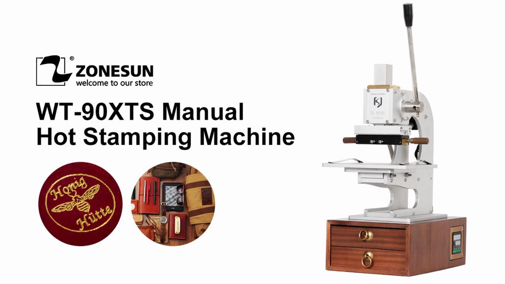 ZONESUN Multifunction Hot Foil Stamping Machine WT-90XTS Infrared Locator Leather Wood Paper Heat Press Machine with Drawers