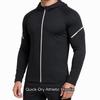 Men's Lightweight Full-Zip Athletic Hoodie, Quick-Dry Stretch Sports Jacket for Running Gym Hiking and Training
