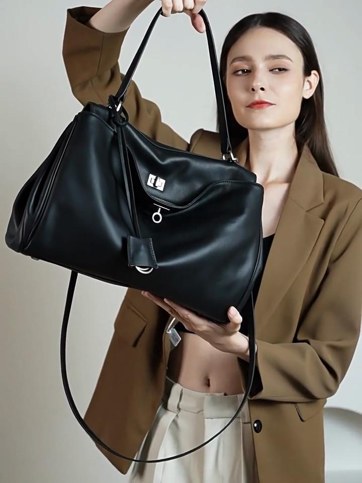 Borsa a mano da donna in vera pelle, grande capacità, disponibile in due misure QSL2727