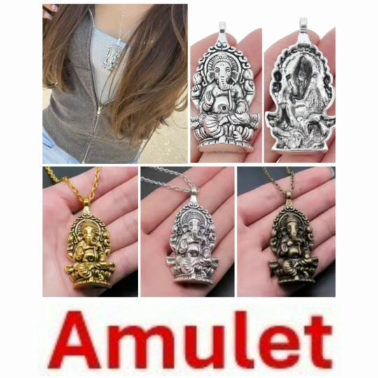 Vintage Retro Ganesha Hindu Elephant Head God Pendant Necklace Chain Unisex Men Women Fashion Gothic Amulet Talisman Success Wealthy Rich Jewelry Gift