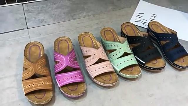 Summer Women Wedge Sandals Premium Orthopedic Open Toe Sandals Vintage Anti-Slip Leather Casual Female Platform Retro Shoes New