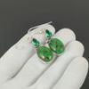Green Copper Turquoise & Green Apatite Earrings Earrings, 925 Sterling Silver Earrings, Antique Jewelry, Dangle Drop Earrings For Love Gifts