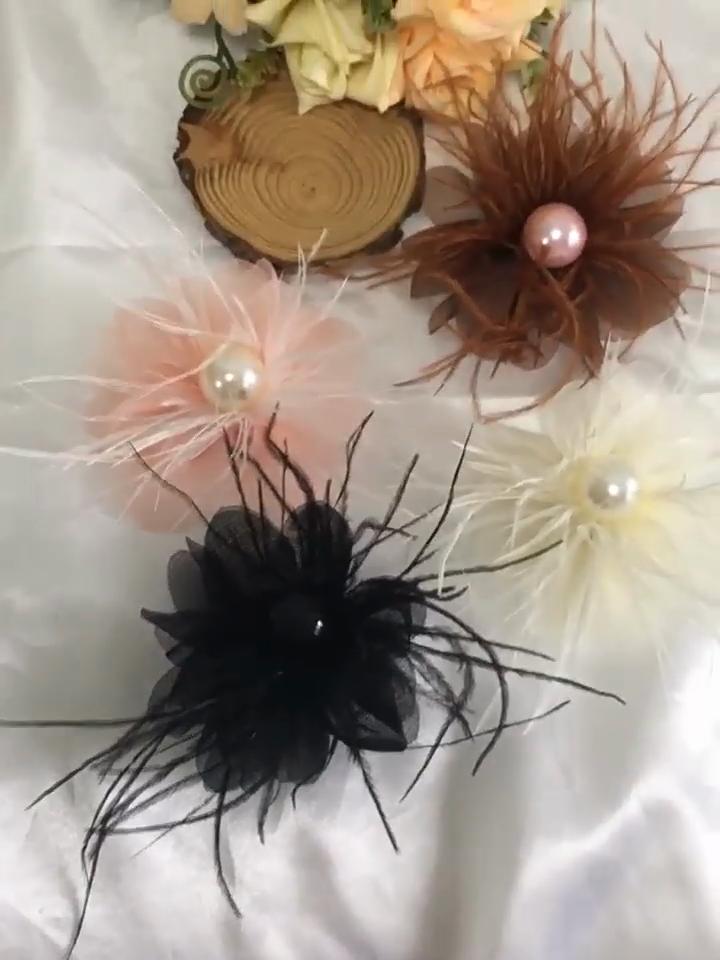 1 buc. Nou Artificii Pene Margele Dantelă Aplicație DIY Clamă de Păr, Accesorii Floare pentru Piept