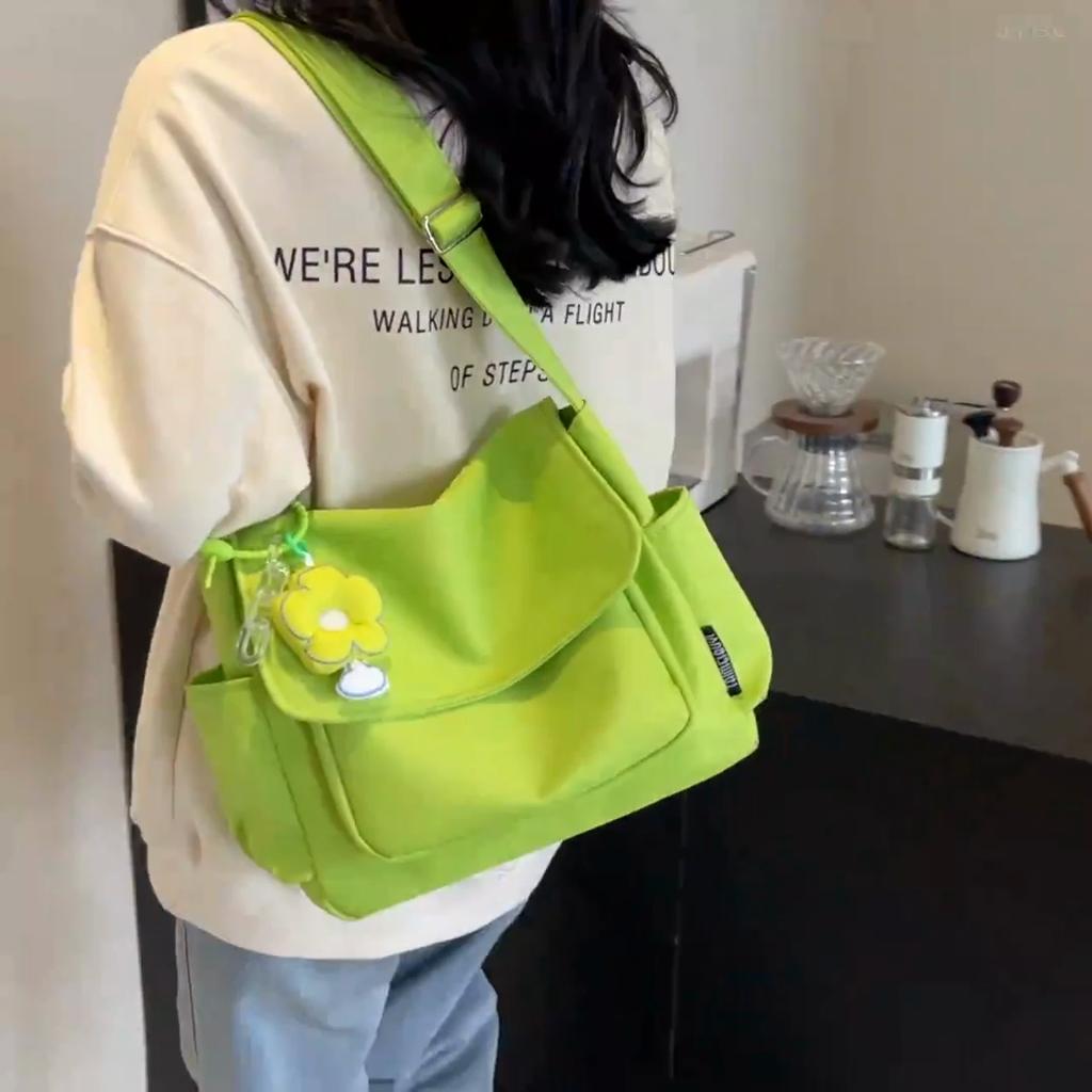 Women's School Messenger Bags For Women Shoulder Ladies Designer Handbag Solid Large Capacity Casual Canvas Shoulder Female Bags