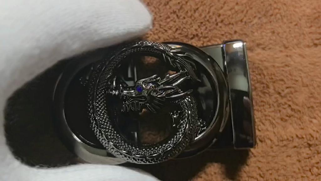 Pánský kožený opasek Automatická kožená přezka Dragon Year Poutko na opasek První vrstva hovězí kůže Krokodýlí opasek